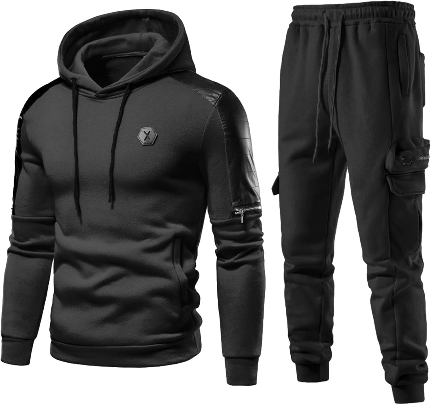 Men'S Tracksuit 2 Piece Hoodie Athletic Jogging Sweatsuits for Men Casual Sports Long Sleeve Pullover Suit Set